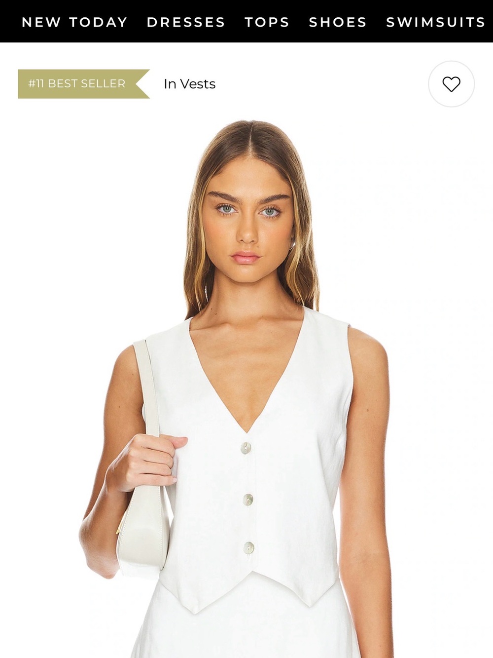Show Me Your Mumu Vicky Vest White Linen Button Front Top Size Small